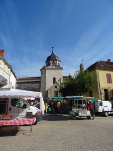 The market at Bellenaves where we will be staying in the municipal gite.